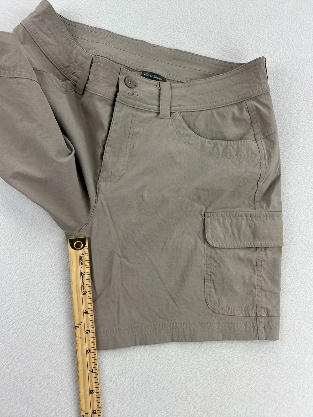 Eddie Bauer Womens Summer Strain Shorts Beige Outdoor Hiking 6” Inseam Size 8 - Picture 7 of 8